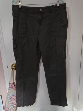 Natural Reflections Dark Grey Women's Cargo Pants with Side Pockets